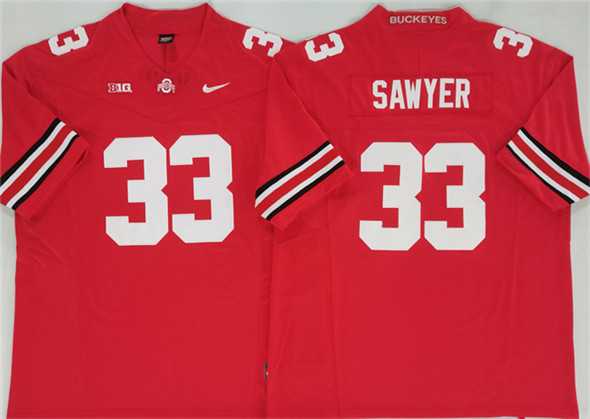 Men%27s Ohio State Buckeyes #33 Jack Sawyer Red 2025 F.U.S.E. Limited Stitched Jersey